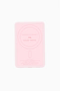 Pink wireless portable charger back with MagSafe ring and power button