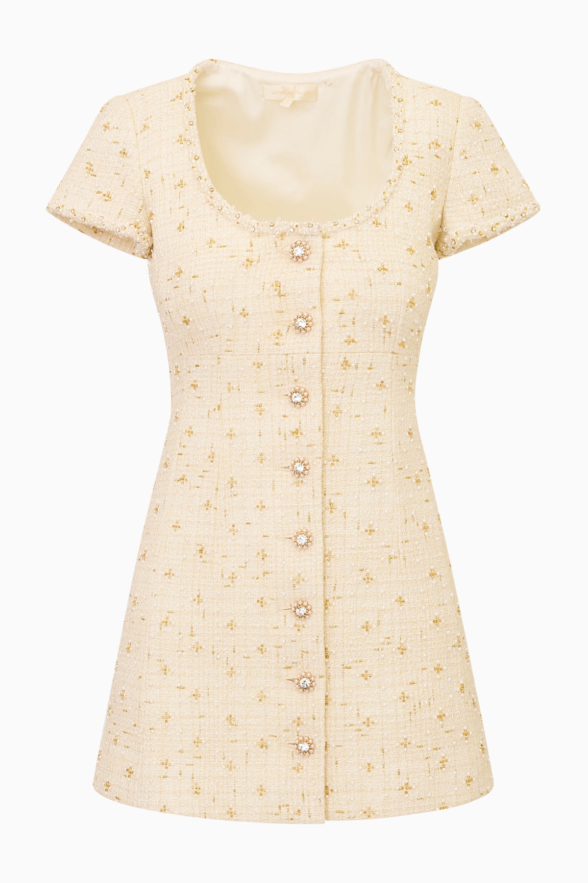 Ahava Embellished Tweed Mini Dress