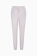 Light heather gray wool-cashmere joggers with drawstring waist and tapered cuffs