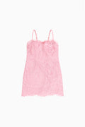 Tween lace slip dress with spaghetti straps, light pink violet shade