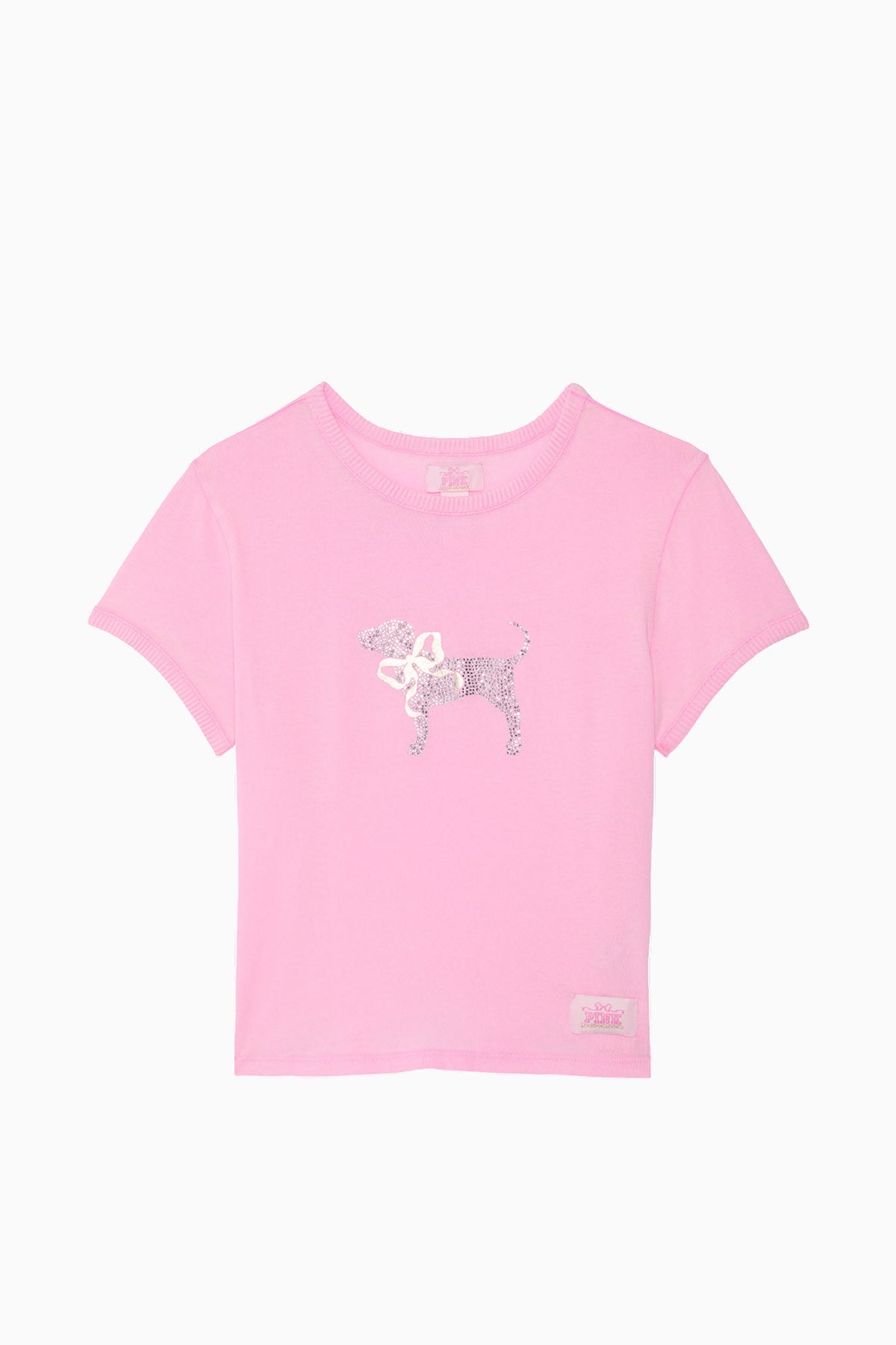 Pink cotton baby tee with sequin unicorn graphic