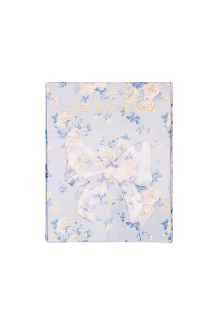 Card and envelope set card with blue floral pattern and LOVE SHACK FANCY text