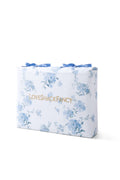 Blue floral duvet cover set in gift bag with ribbon bow