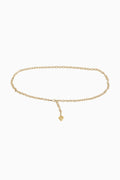 Gold chain belt with small heart pendant