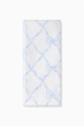 Blue printed hand towel with crossed diamond lines pattern