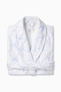 Indie printed robe, light blue pattern with shawl collar and belt tie