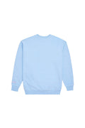 Light blue crewneck pullover sweatshirt with long sleeves