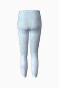 Girls alpine blue jersey pants with allover print, elastic waistband, ankle-length cuffs