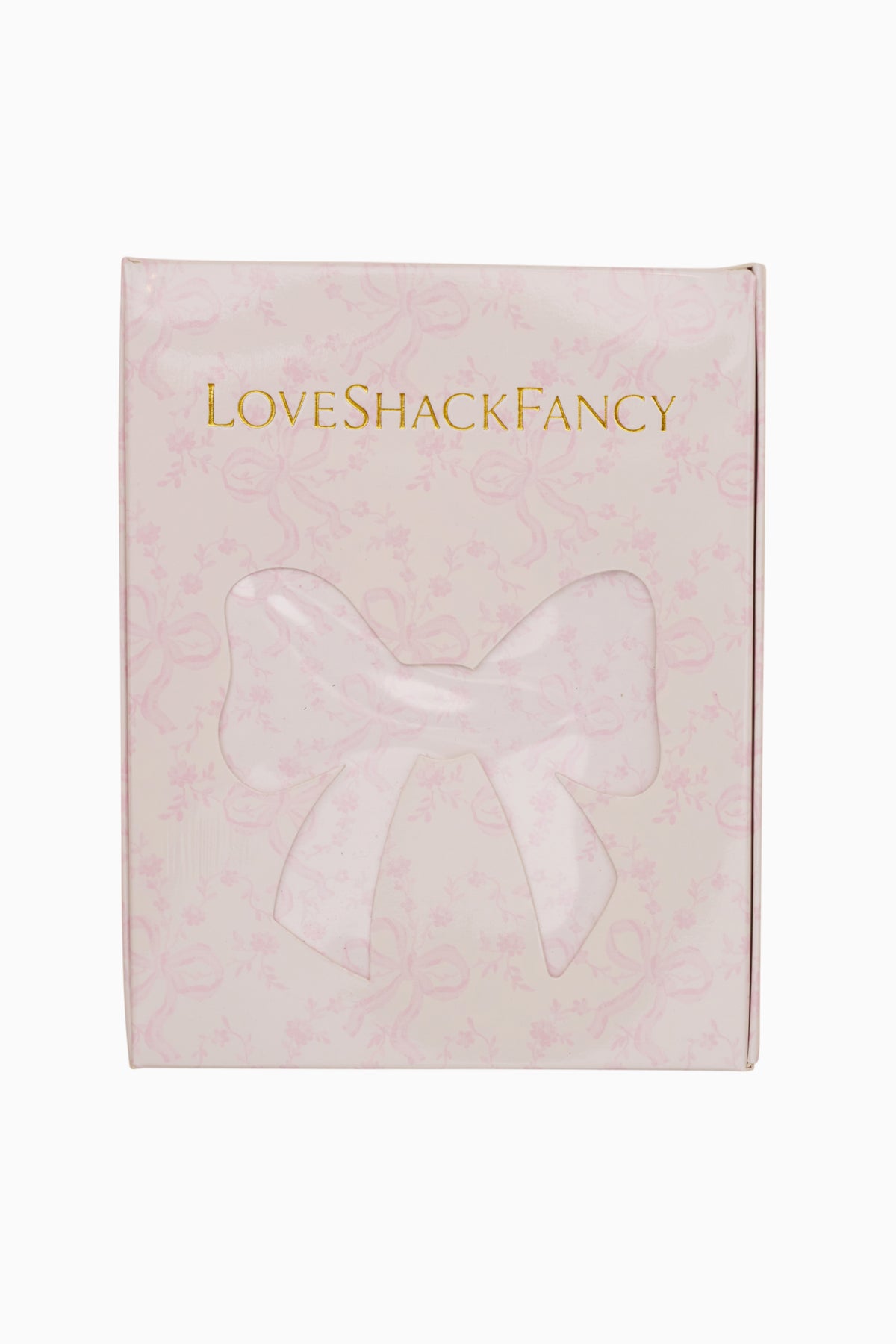 Card and envelope set card, blush with LOVE SHACK FANCY logo and bow pattern
