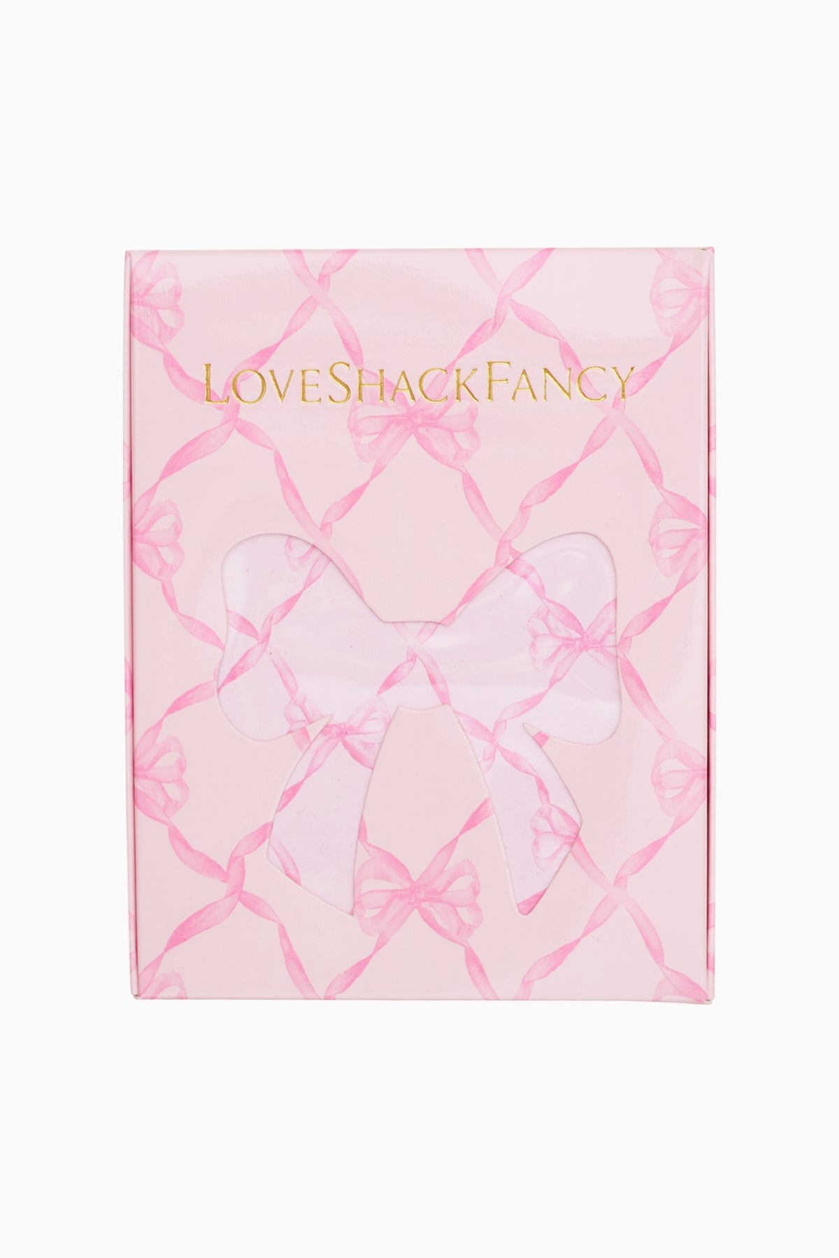 Card and envelope set card, pink bow pattern with LOVE SHACK FANCY text