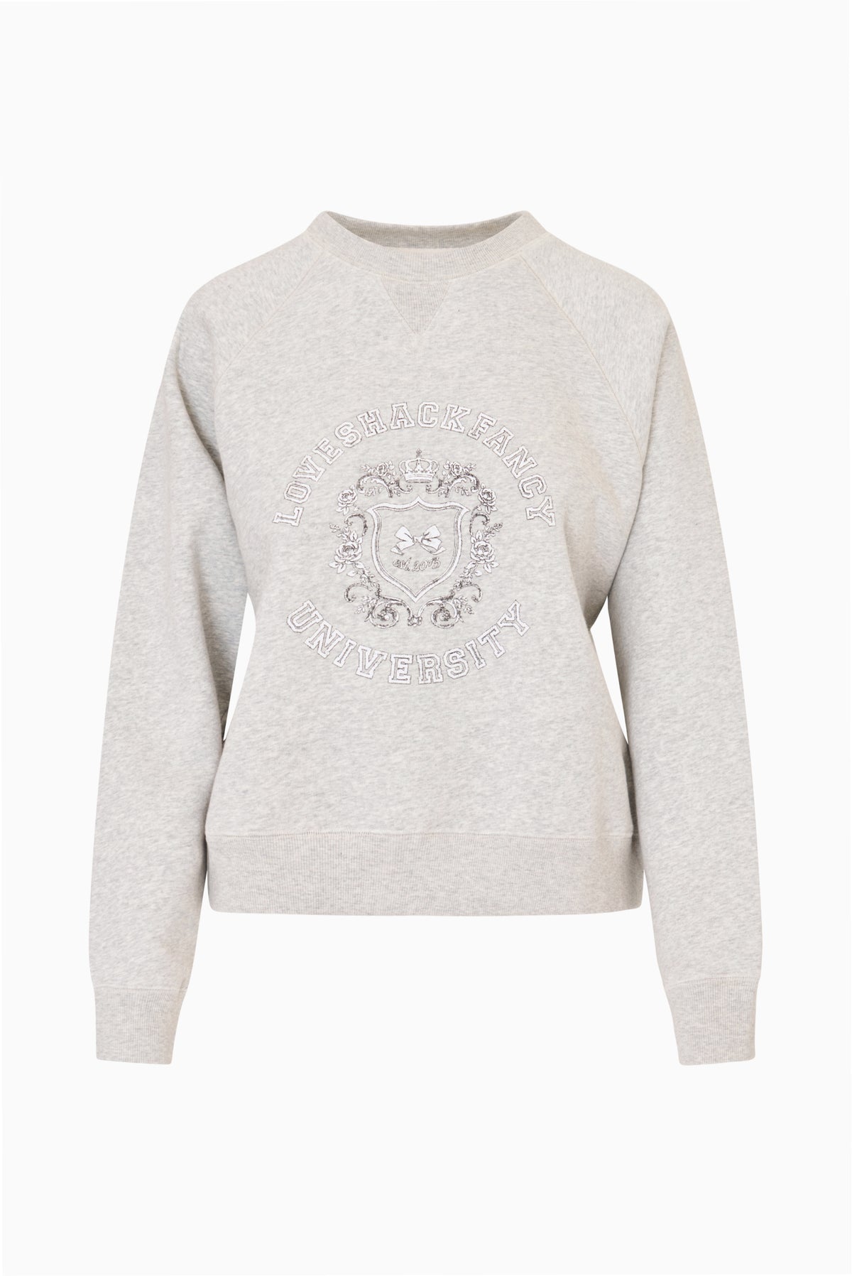 LSF University sweatshirt, light heather gray with front crest logo