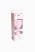 Pink floral mini hair detangling brush with Wet branding, oval brush head