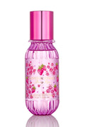 Berry Kiss hair and body mist bottle, berry-pink spray cap and berry floral label