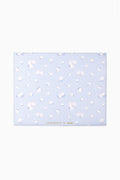 Light blue ditsy floral rosette mouse pad with stitched edges