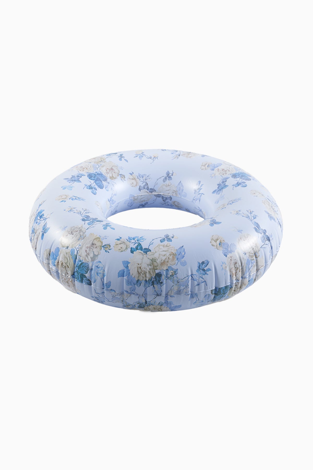 Light blue floral pool float with circular inflatable ring