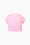 Girls pink ditsy floral short-sleeve crew-neck tee