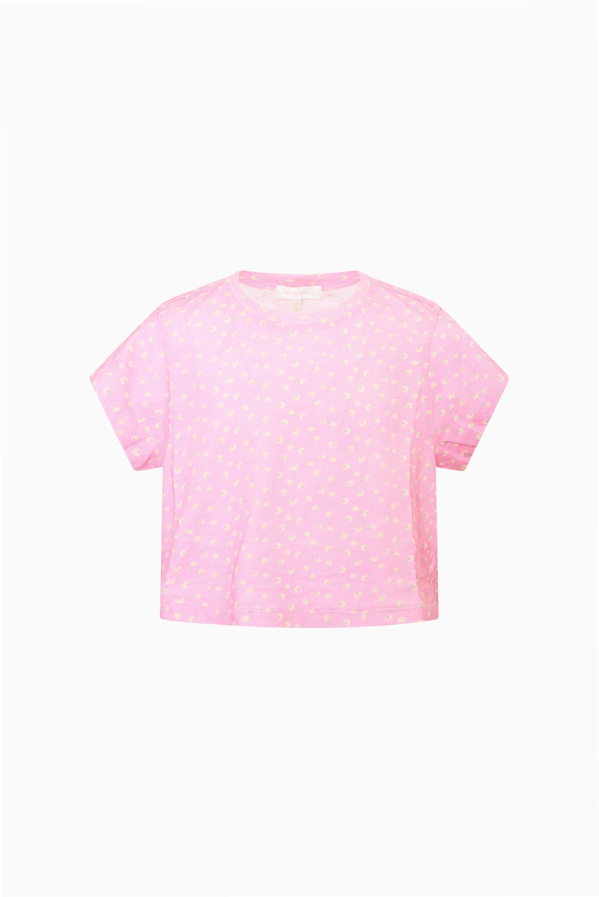Girls pink ditsy floral short-sleeve crew-neck tee