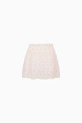 Girls floral cotton mini skirt in light ivory with small pink and green pattern