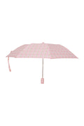 Strawberry pink Marima umbrella with patterned canopy and matching handle strap