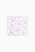 Pink bow-pattern cotton wash cloth