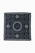 Navy cotton bandana with circular medallion pattern