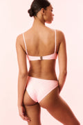Shell pink polka-dot bikini set with adjustable back straps and matching briefs