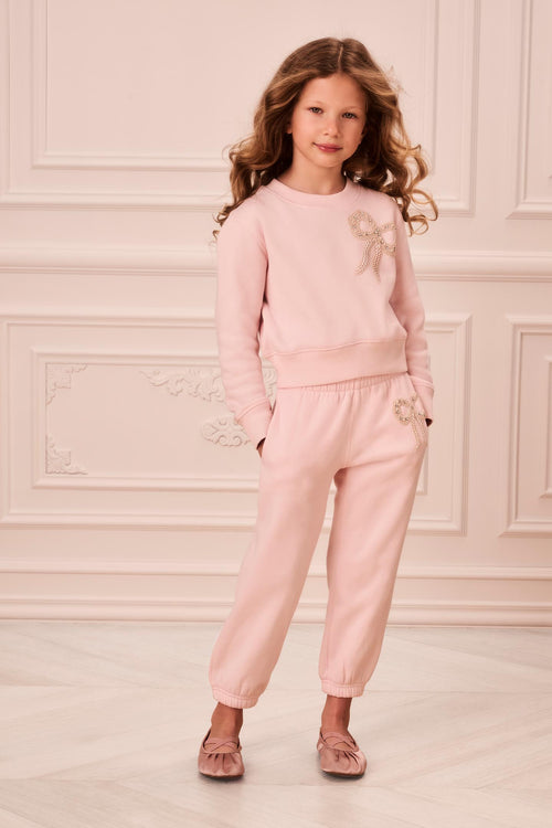 Little Girls Embellished Bow Violin Sweatpants