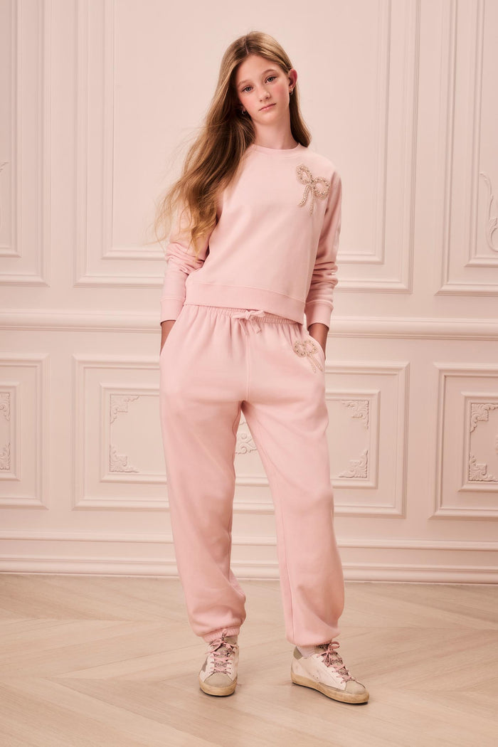 Tween Embellished Bow Violin Sweatpants
