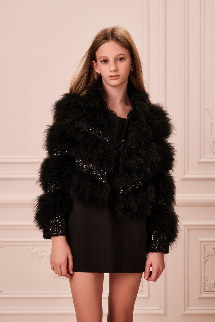 Tween Sequin Feather Trislyn Jacket