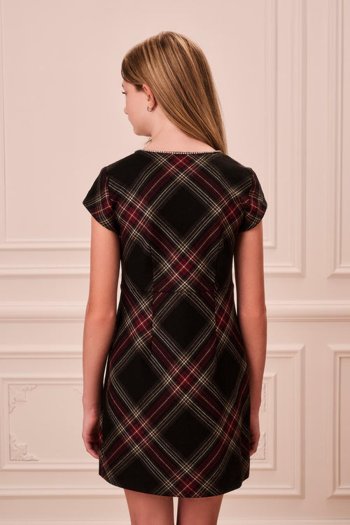 Tween Embellished Tartan Valentia Dress