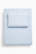 Light blue printed sheet set with matching pillowcases