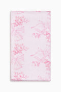 Cotton bath towel, pink and white all-over pattern, flat folded