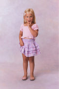 Girls printed tiered ruffle skirt, light purple/lavender
