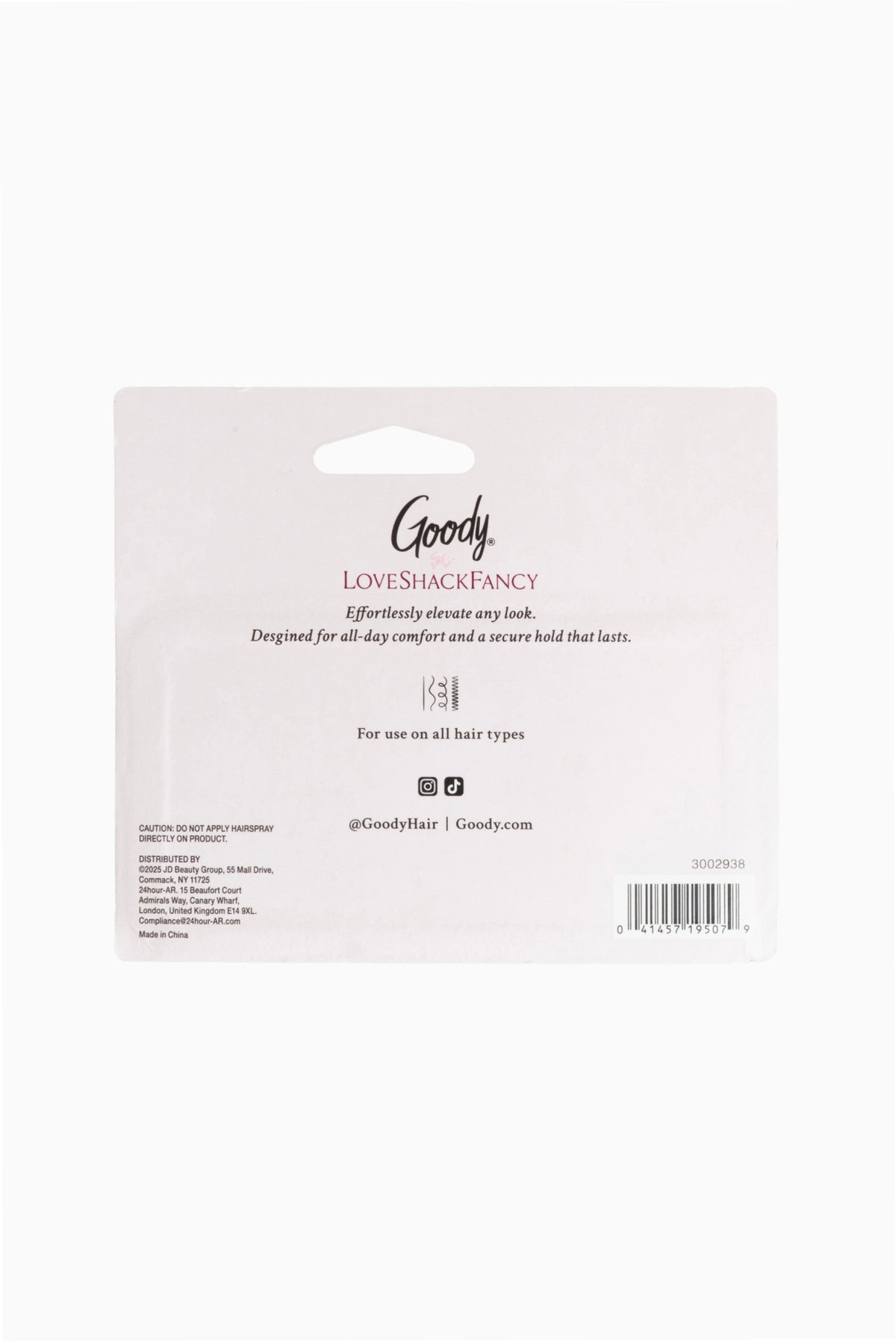Goody LoveShackFancy matchbox bobby pins card back with instructions