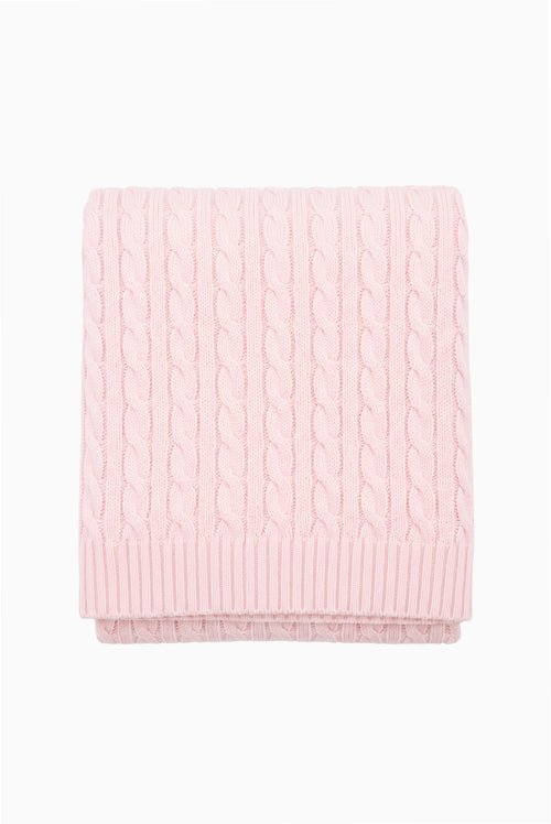 Powdered Peony Cable Knit Blanket - Customized