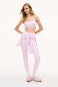 Mauve patterned leggings with small print, elastic waistband