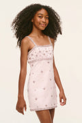 Tween Casslouie mini dress, pink, spaghetti straps, allover star print