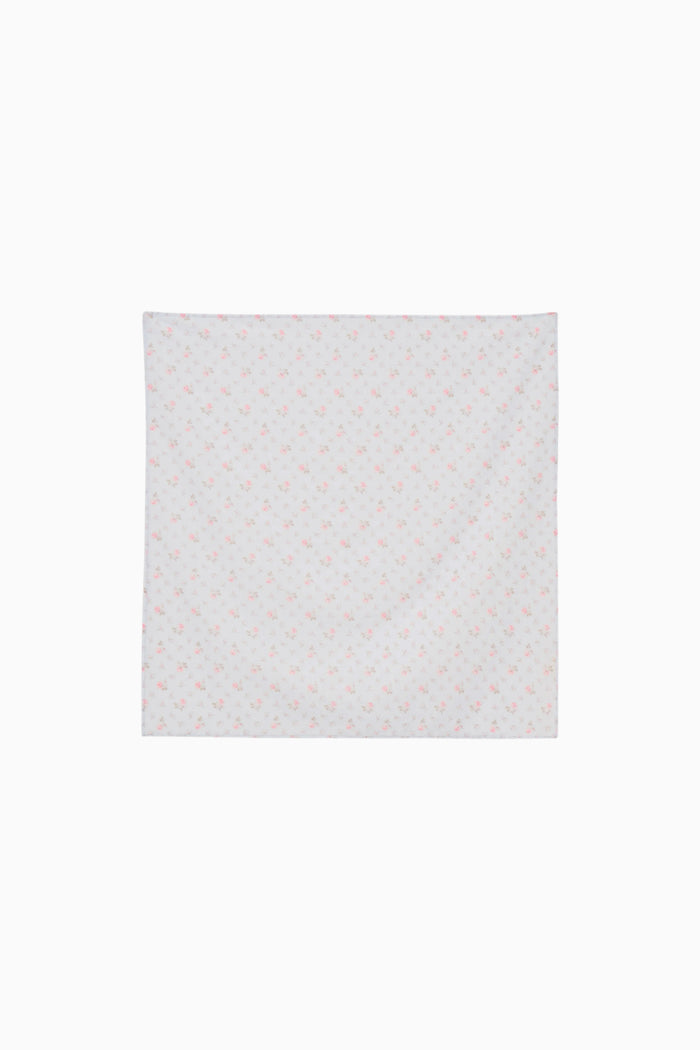 Clem floral cotton scarf with small scattered print on light fabric