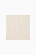Clem printed cotton head scarf in light cream with scattered small bow motifs