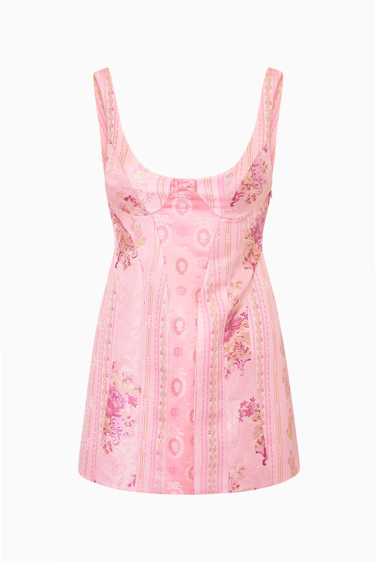 Coravyn Mixed Brocade Mini Dress