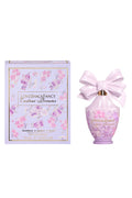 Floral eau de parfum bottle with oversized satin bow and matching gift box