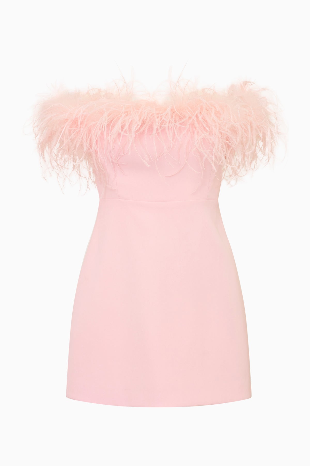Elessa Feather-Trimmed Mini Dress