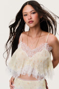 Elysia cotton-silk crop top detail view, lace bra with delicate scalloped trim
