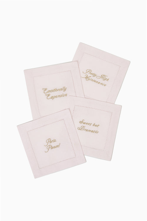 Embroidered Cocktail Napkin Set of 4