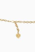 Gold chain belt with heart charm detail