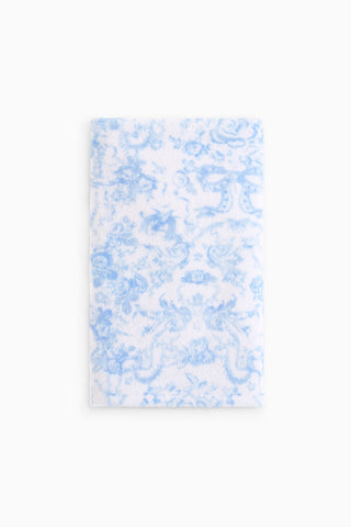 Light blue cotton hand towel with all-over floral pattern