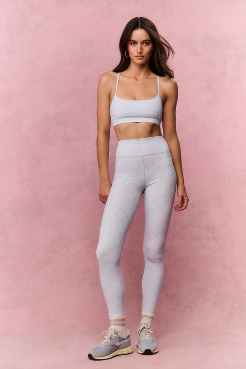 Light printed highland leggings with high-rise waistband and small all-over print