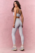 Light printed highland leggings with small all-over pattern and elastic ankle cuffs