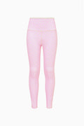 Girls' pink ditsy floral highland leggings, full-length slim fit