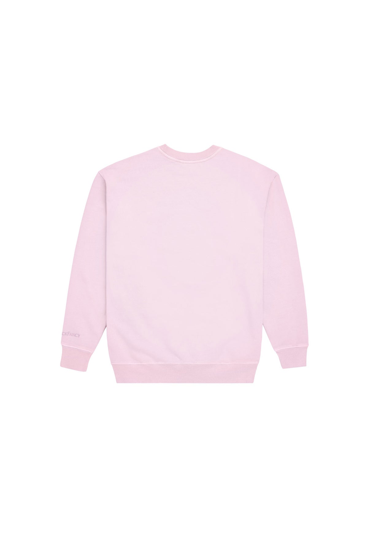 Light pink crewneck pullover sweatshirt with long sleeves